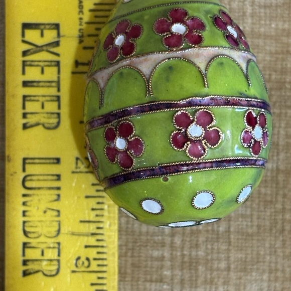 Two vintage Cloisonné enameled eggs - Picture 6 of 6